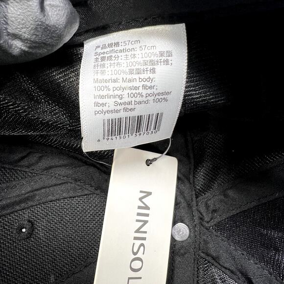 Miniso Life Baseball Hat Men's Black Gray Polyester Adjustable Backstrap NEW - Picture 2 of 11